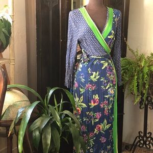 Anthropologie, Seen-Worn-kept floral Wrap Maxi Dress, size 12